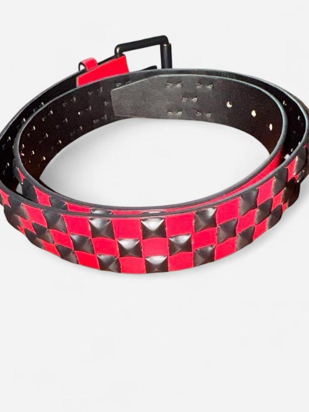 Red & Black Studded Belt